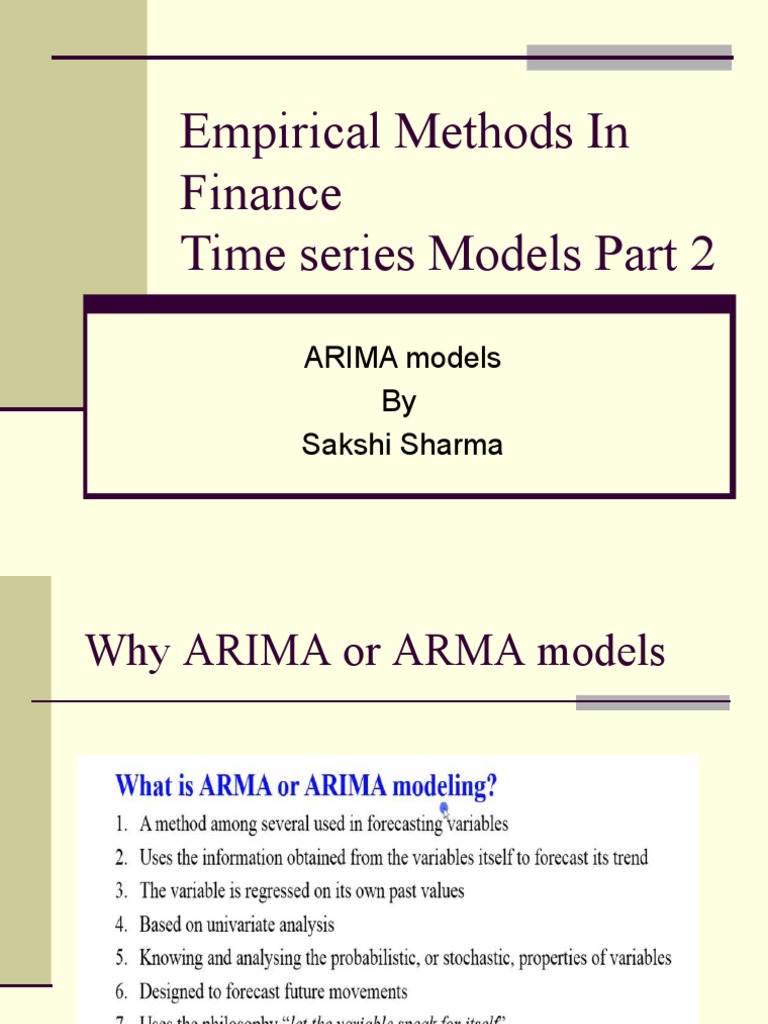 ARIMA Models in Financial Forecasting | PDF | Autoregressive Integrated ...