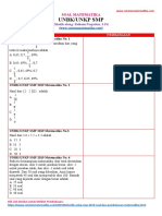 Soal Matematika UNBK-UNKP SMP Tahun 2019