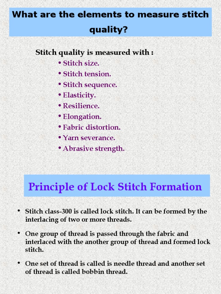 Measuring Lock Stitch Quality | PDF | Yarn | Manufactured Goods