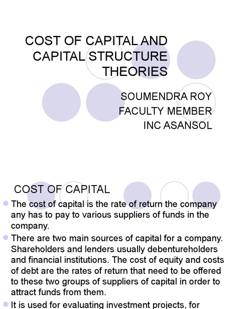Capital Structure and Cost of Capital | PDF | Cost Of Capital | Capital ...
