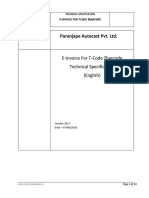 Paranjape Autocast Pvt. LTD.: E-Invoice For T-Code Zbarcode Technical Specification (English)