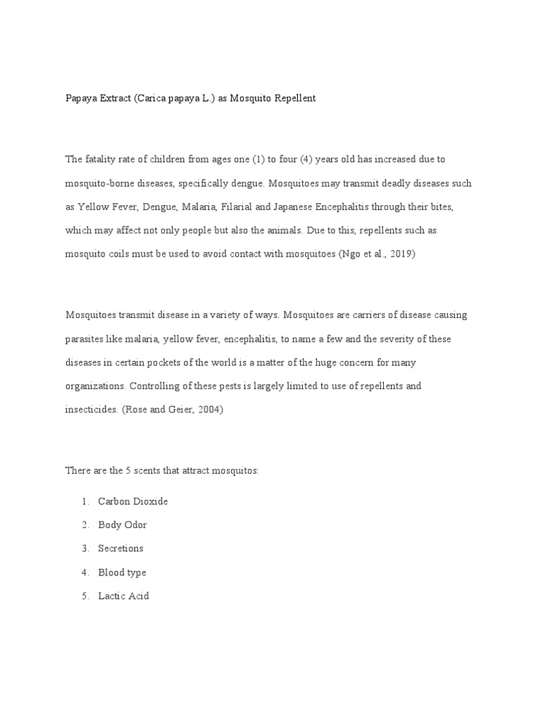 The Effectiveness of Papaya Extract (Carica papaya L.) as a Natural