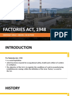 Factories Act, 1948: Simarjeet Singh I 18Bc091 I M-Section