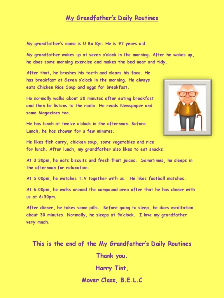 My Grandfather Daily Routines | PDF
