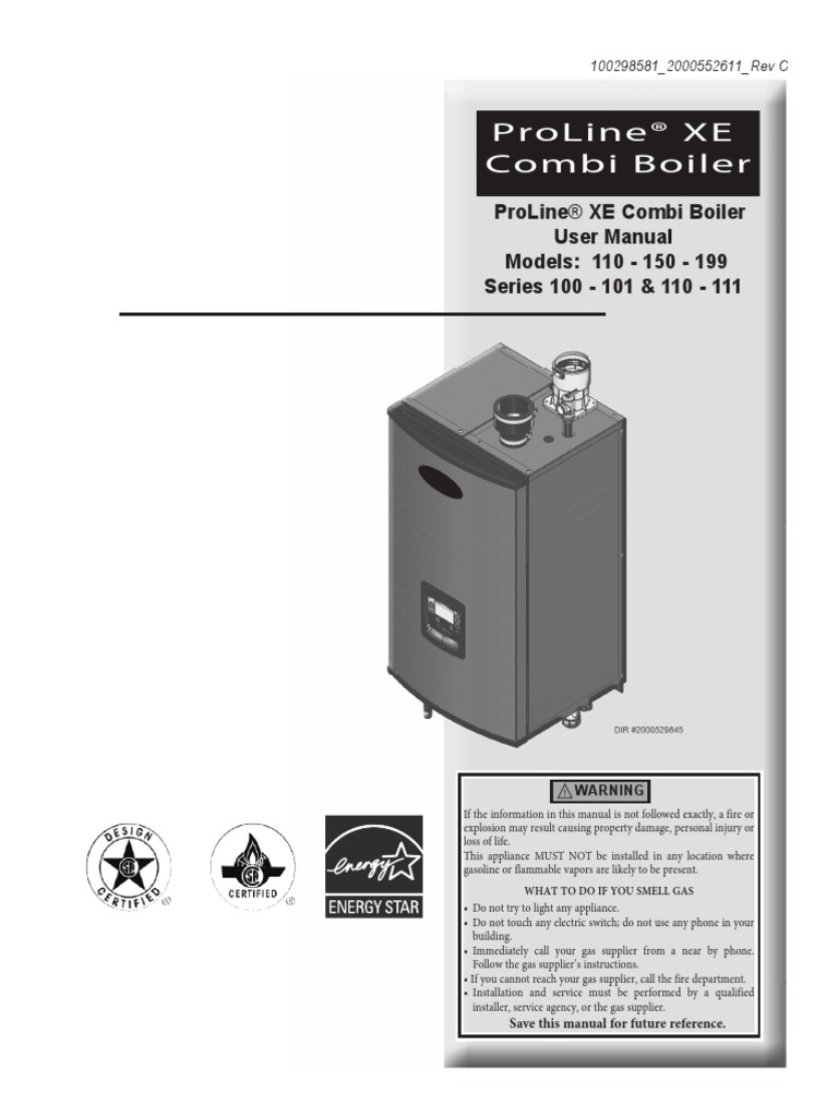 AOSmithProLine® XE Combi Boiler User Manual PDF Water Heating Valve