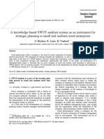 A Knowledge-Based SWOT-analysis System As An Instrument For Strategic Planning in Small and Medium Sized Enterprises