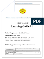 Learning Guide #1: NTQF Level - III