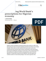 Interrogating World Bank's Prescriptions For Nigerian Economy