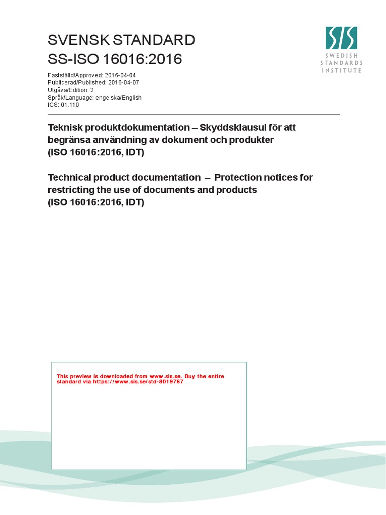 Svensk Standard SsIso 16016 2016 PDF