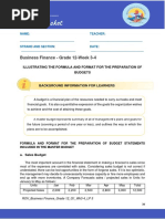 Business Finance (Quarter 1 - Weeks 3 & 4)