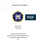 Tugas Bahasa Inggris Ii: Jurusan Teknik Elektro Program Studi Teknik Elektronika Politeknik Negeri Semarang 2017