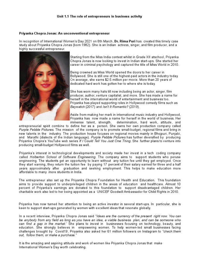 Unit 1.1 The Role of Entrepreneurs in Business Activity | Download Free ...