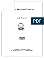 Database Management System Lab: Bahria University, Islamabad