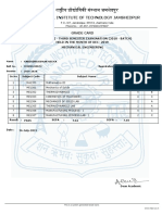 National Institute of Technology Jamshedpur: Grade Card