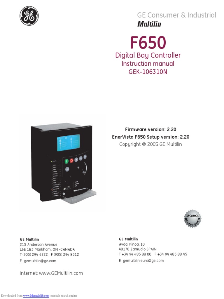 Multilin f650 | PDF | Menu (Computing) | User Interface