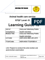 Learning Guide 15: Animal Health Care Service NTQF Level-IV