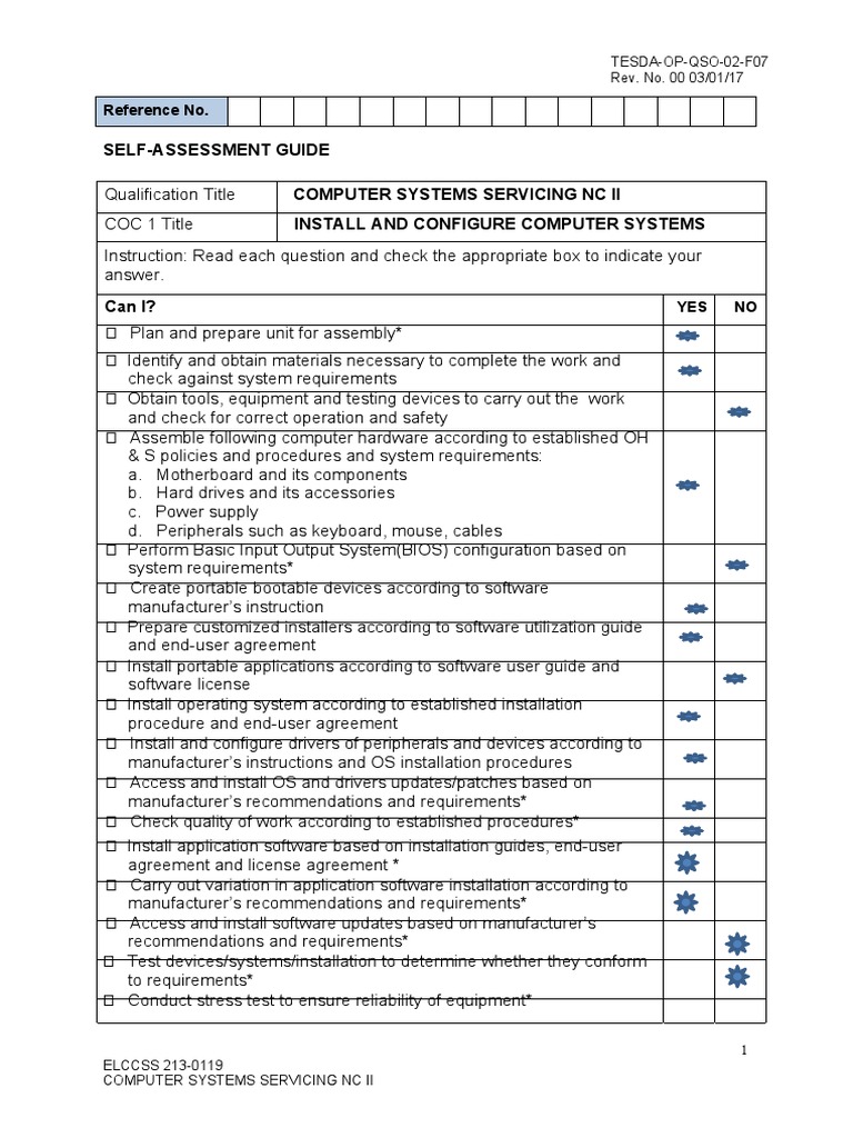 Computer Systems Servicing NC II Guide | PDF | Installation (Computer ...