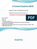 Biomedical Control Systems (BCS) : Module Leader: DR Muhammad Arif