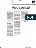 Competenze e professionalità a rischio con la riforma Erdis - Il Corriere Adriatico dell'8 gennaio 2022