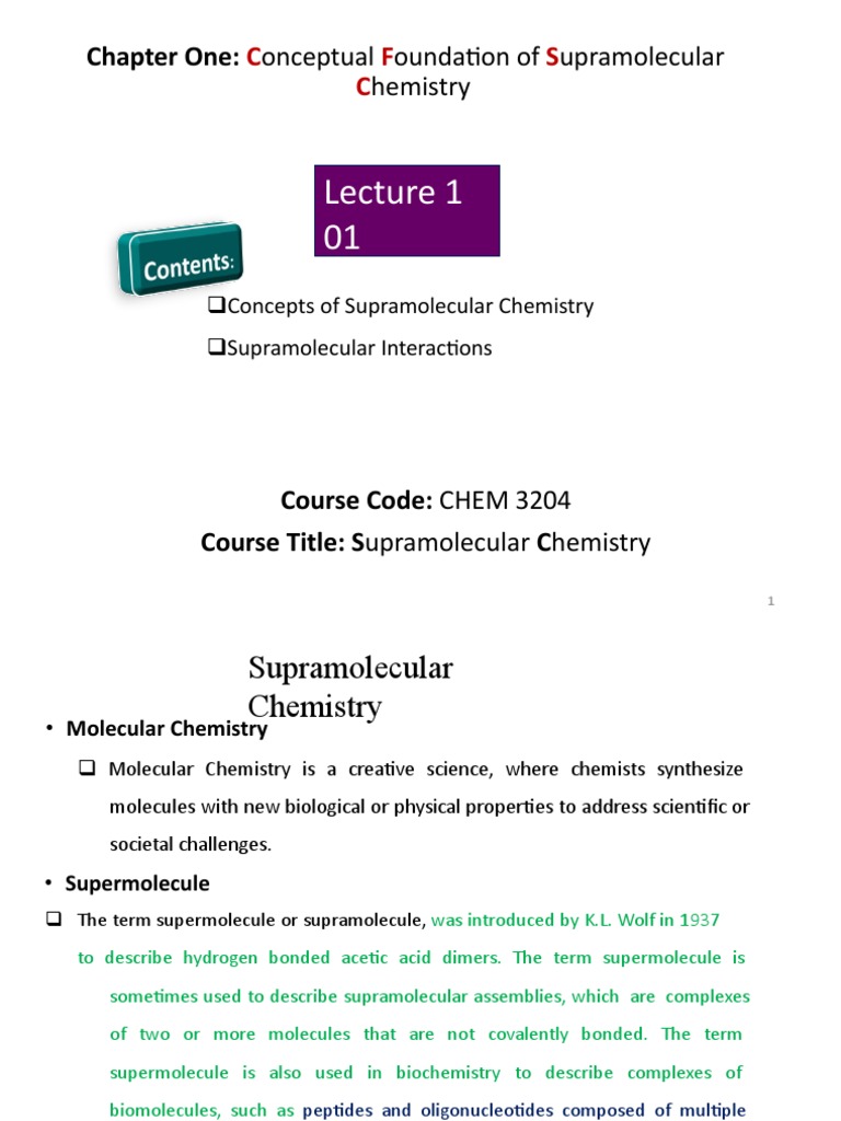 Introduction To Supramolecular Chemistry | PDF | Intermolecular Force ...