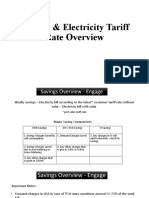Savings and Electricity Tariff Rate Overview