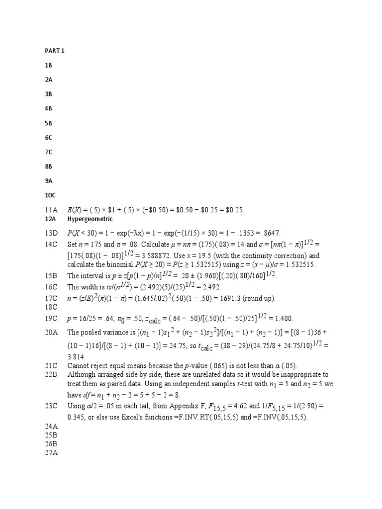 Statistical Calculations and Analysis | PDF | Teaching Mathematics ...