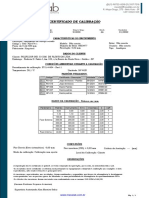 Certificado de Calibração: Características Do Instrumento