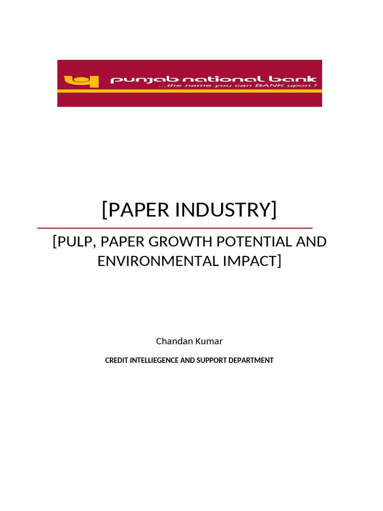 Pulp and Paper Industry Report | PDF | Paper | Pulp (Paper)