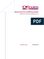 REPORT (2015) Measuring Live Subtitling Quality - OFCOM