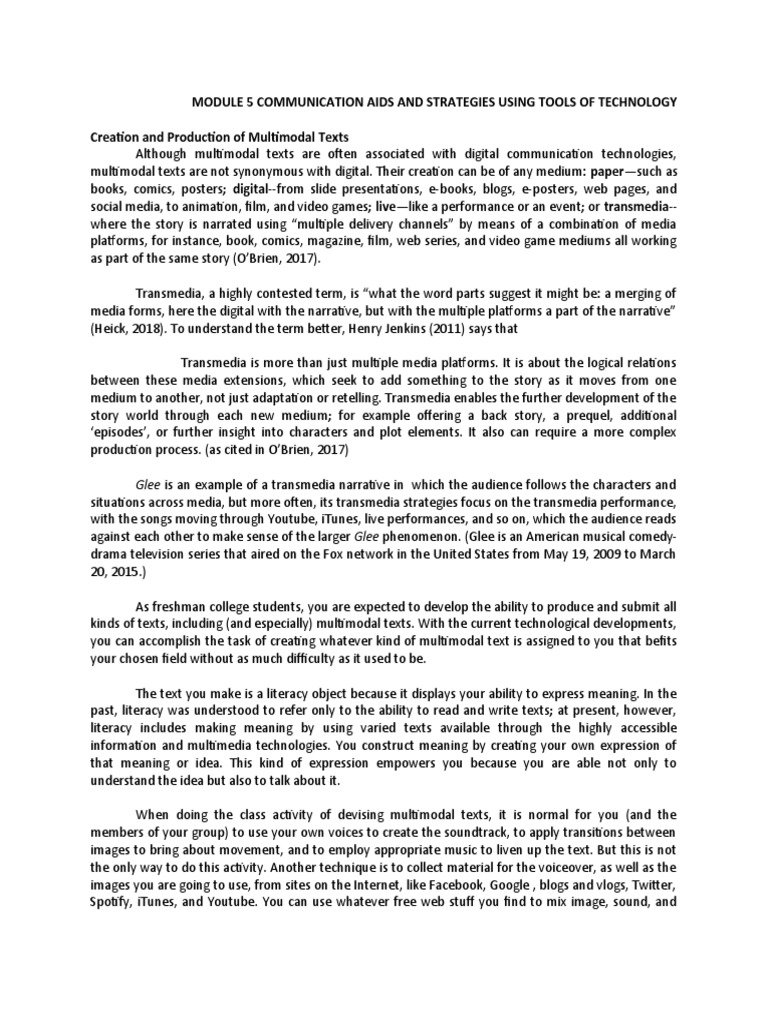 Module 5 Communication Aids and Strategies Using Tools of Technology