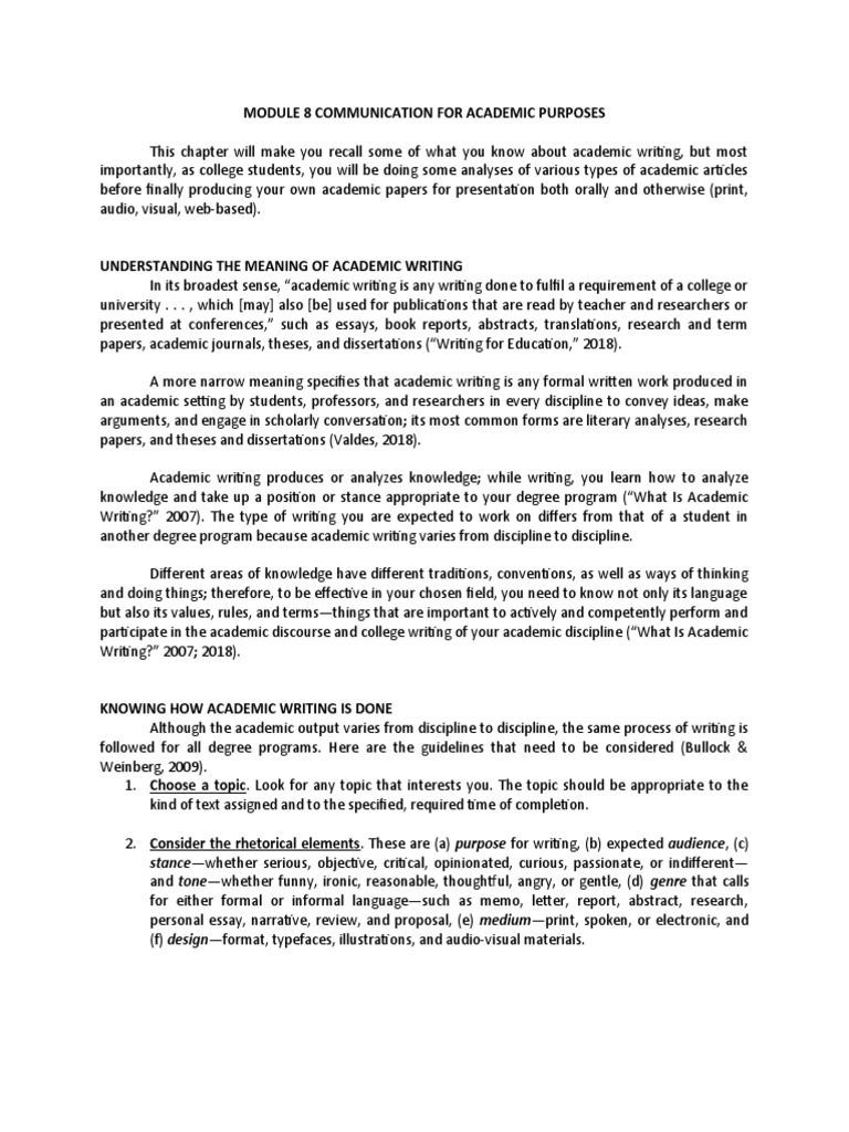 Academic Writing Guidelines Module | PDF | Thesis | Abstract (Summary)