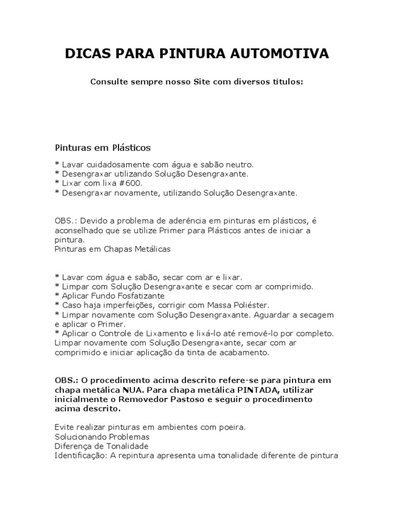 Dicas Para Pintura Automotiva Paint Humidity