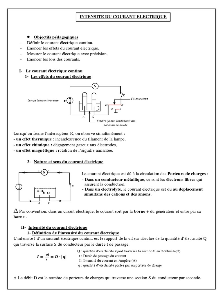 Par Quel Schéma Normalisé Sont Représentés Les Contacts Entre Correspondants Cours de Physique 2ndes (Vrai) - 1 | PDF | Courant électrique | Tension  électrique