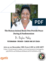 SGU SVM Zoetis Wellness Webinar The Human - Animal Bond Pets Provide Peace During A Pandemonium DR Mobley