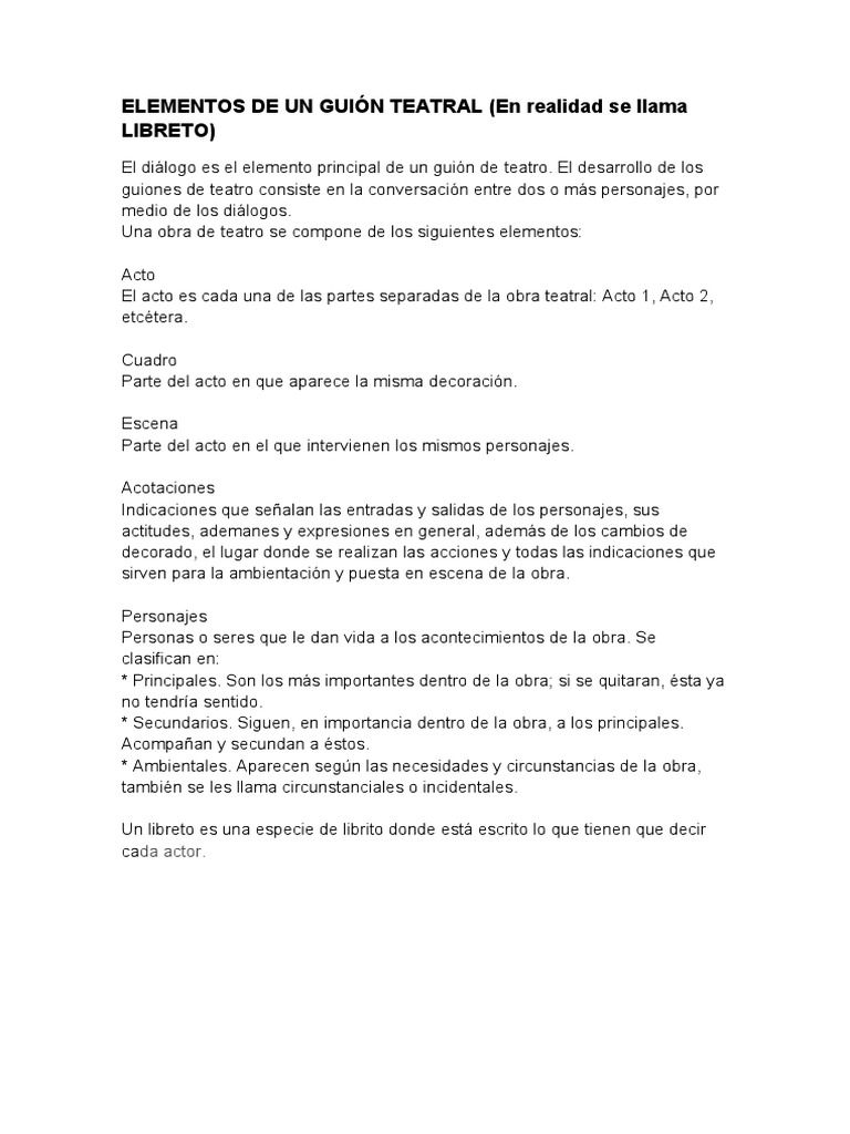 ELEMENTOS DE UN GUIÓN