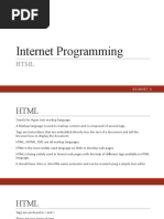 Internet Programming (HTML)