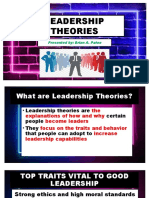 Leadership Theories: Presented By: Brian A. Pateo