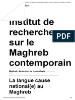 Maghreb, Dimensions de La Complexité - La Langue Cause National (E) Au Maghreb - Institut de Recherche Sur Le Maghreb Contemporain