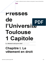 Presses de L'université Toulouse 1 Capitole: Chapitre I. Le Vêtement en Droit
