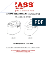 Manual de Utilizare Masina de Paine Zass Zbm 04