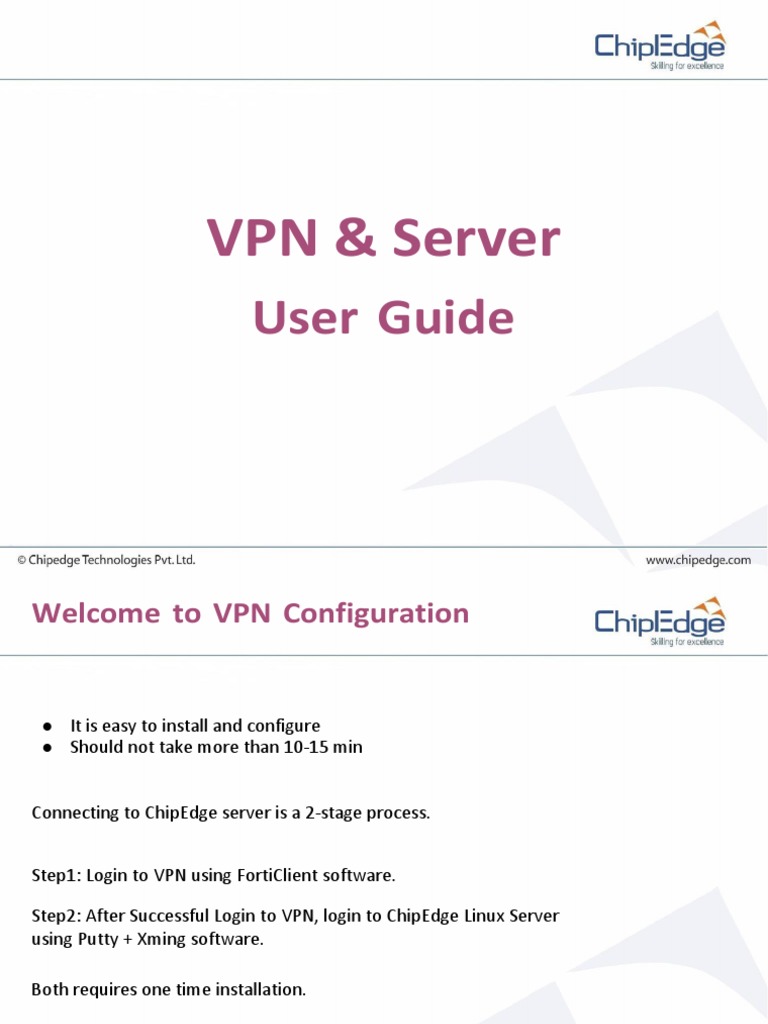 VPN Setup Guide for ChipEdge Server | PDF | Lag | Login