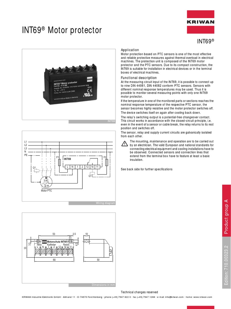 INT69 Motor Protector ® Application PDF Relay Switch