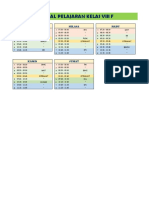 Jadwal Pelajaran Kelas Viii F