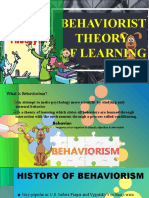 Behaviorist Theory of Learning PSTMLS