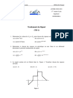 Traitement Du Signal (TD 1) : P Et E Pour Chacun Des Signaux Suivants. U (T) U (N)