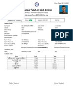 Rohanpur Yusuf Ali Govt. College: Admission Form BA (PASS) 1st Year