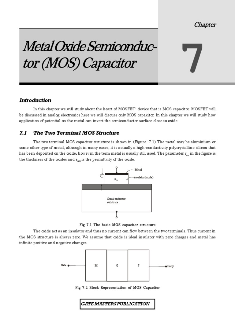 MOS Capacitor Structure and Principles | PDF | Mosfet | Semiconductors