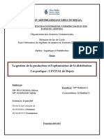 La Gestion de La Production Et L'optimisation de La Distribution