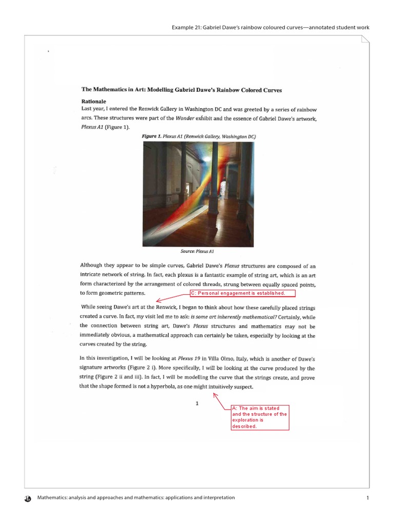 Example 21: Gabriel Dawe S Rainbow Coloured Curves-Annotated Student ...