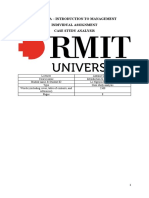 Busm4185A - Introduction To Management Individual Assignment Case Study Analysis